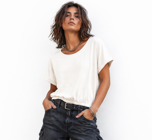 Bella flow top | Ecru