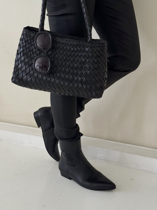 Geflochtene Tasche | Schwarz
