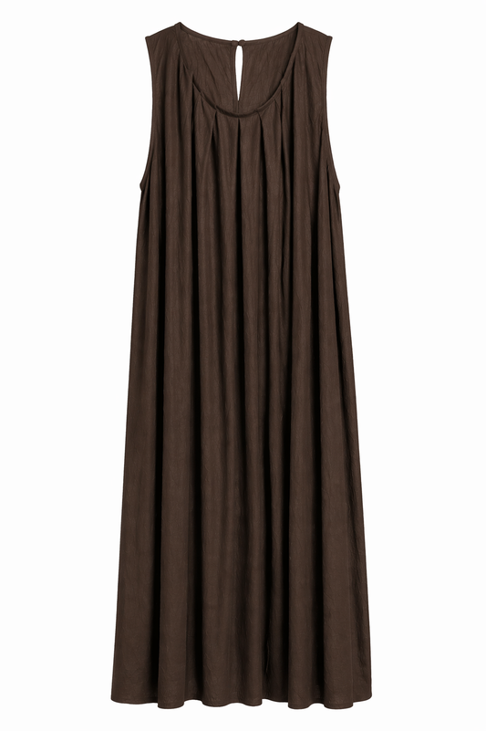 Luna pleat dress | D.brown