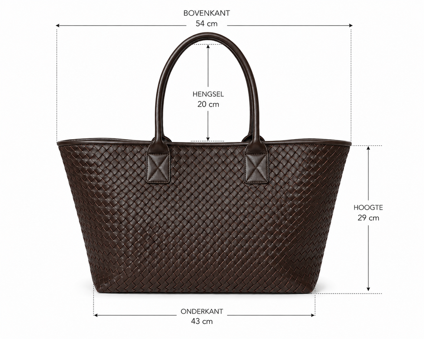 Braided Leather Tote | D.brown