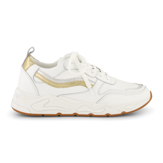 Sneaker Oslo II | White / Gold Silver