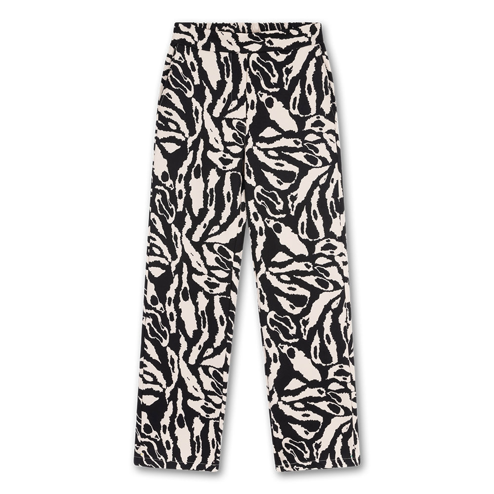 Pants Sassie print | Black / Ecru