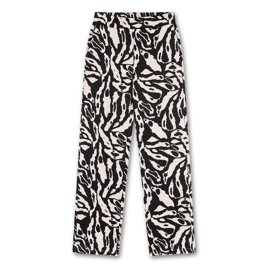 Pants Sassie print | Black / Ecru